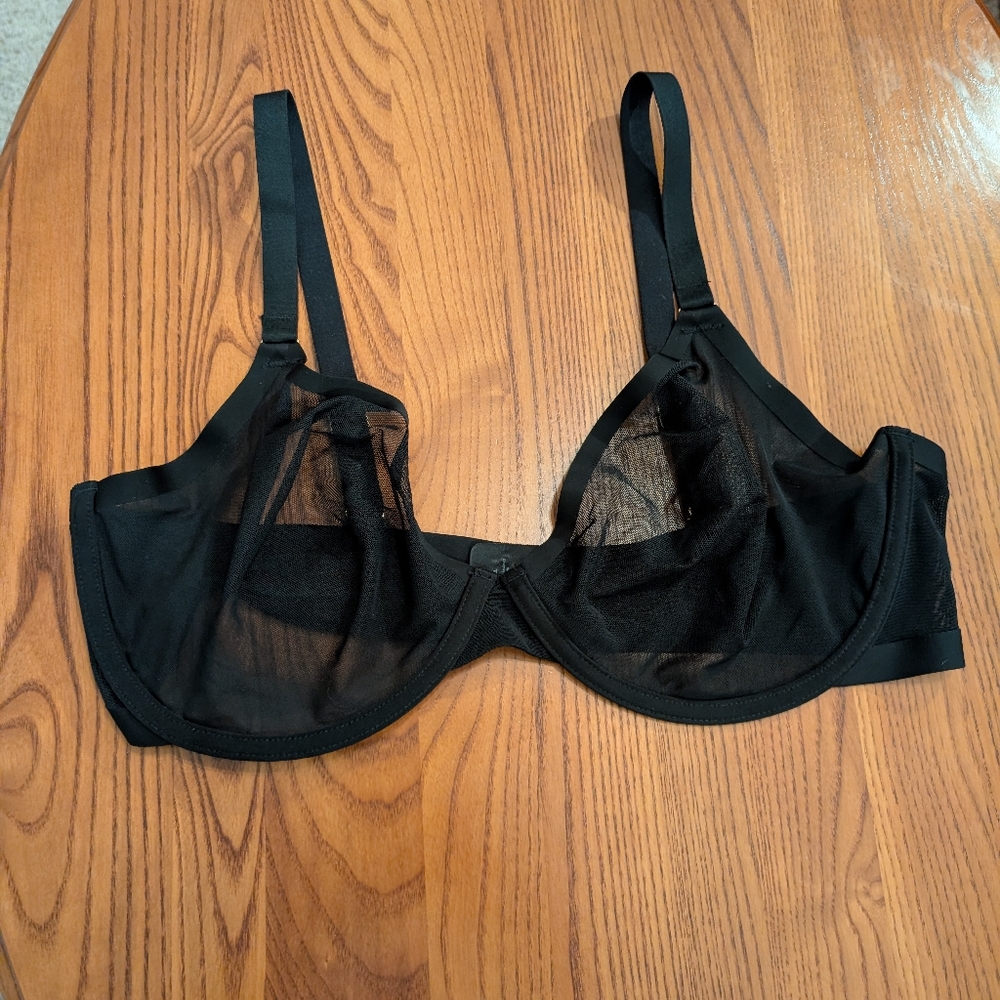 Cuup black sheer bra, size 38E - Picture 5 of 6